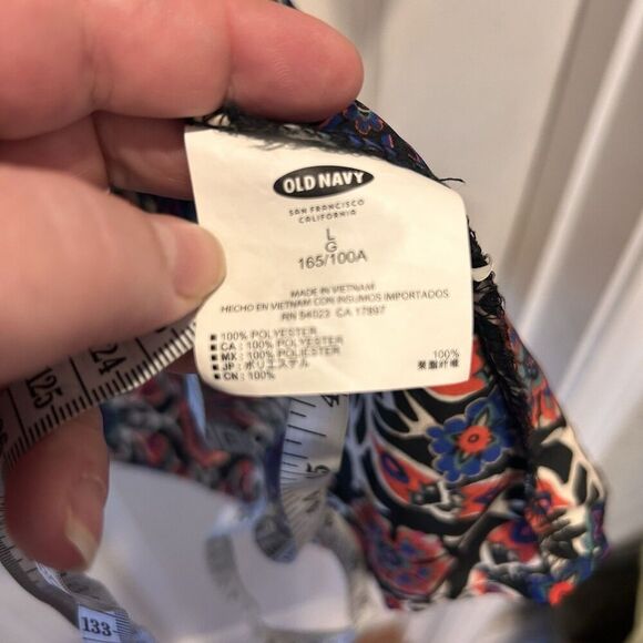 Old Navy Shift Dress  Floral Pattern Purple Blue Black Red 3/4 Sleeves Large - Picture 7 of 7